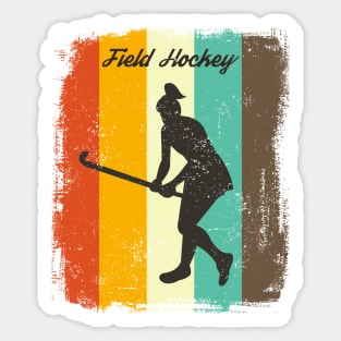 Field Hockey Retro 70s Vintage Hockey Girl Gift Sticker